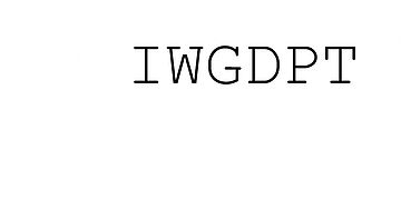Schriftzug "IWGDPT" auf weißem Grund