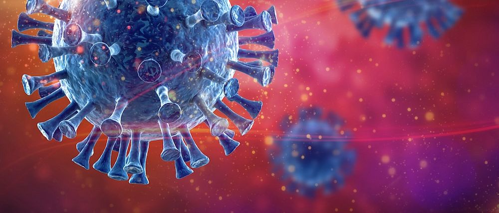 Bildliche Darstellung mehrerer Corona-Viren